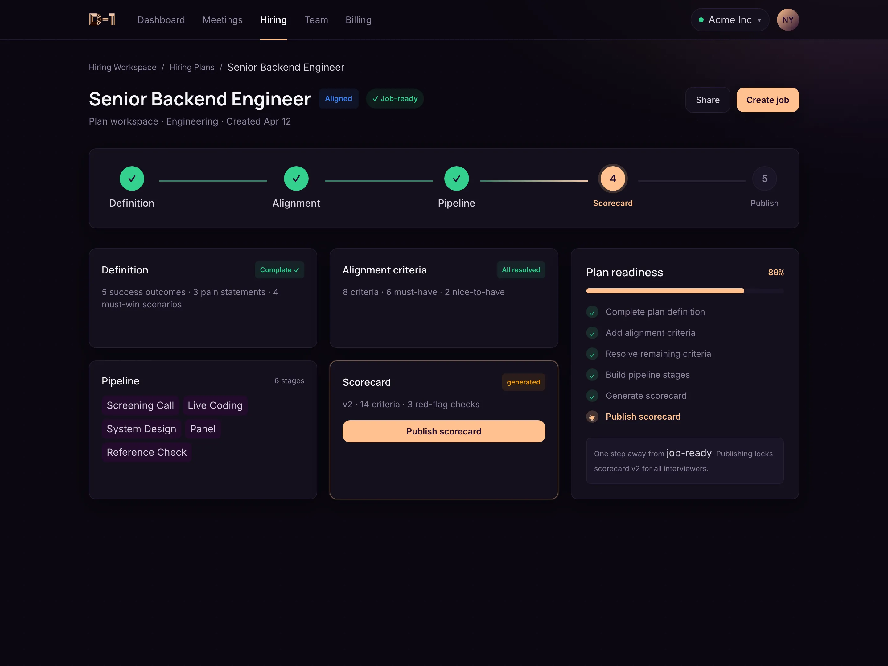 HireStudio plan workspace and panel alignment